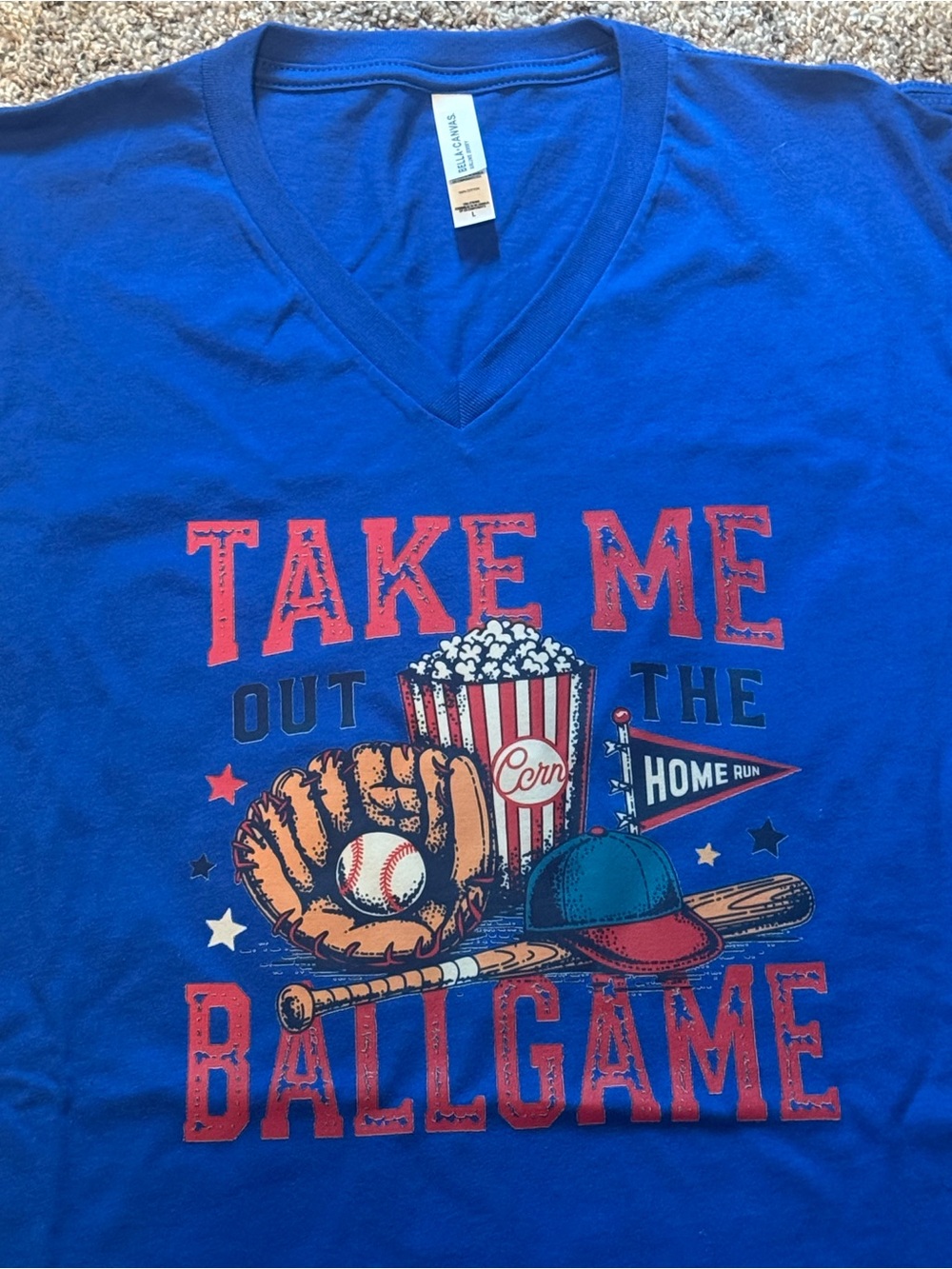 Bella Canvas Royal Blue 'Take Me Out to the Ballgame' Graphic Tee